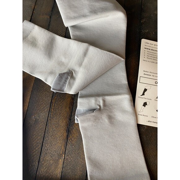 Doc Miller 1 pr Sz L Men Women Gray Open Toe Compression Sleeve 30-40 mmHg - Picture 4 of 6